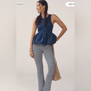 NWT Maeve Bubble Peplum Tank - Navy